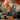 Modern café interior featuring a large custom terracotta and teal botanical wall mural